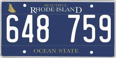 RI license plate 648759