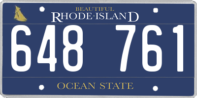 RI license plate 648761