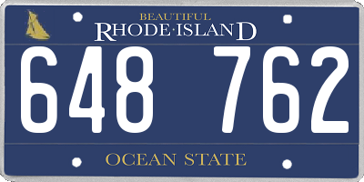 RI license plate 648762