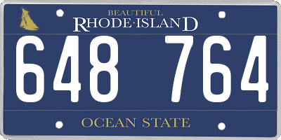 RI license plate 648764