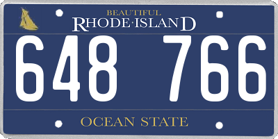 RI license plate 648766