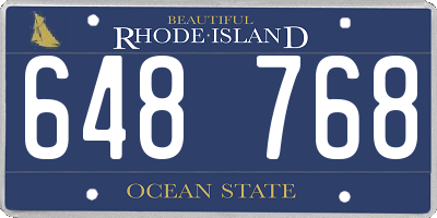 RI license plate 648768