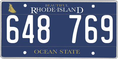 RI license plate 648769