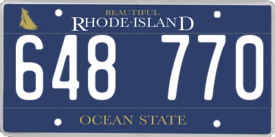 RI license plate 648770