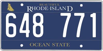 RI license plate 648771