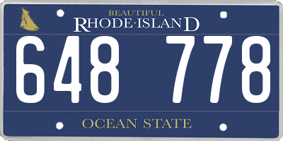 RI license plate 648778