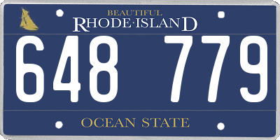 RI license plate 648779