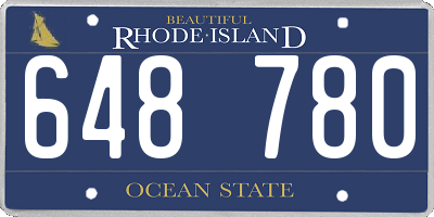 RI license plate 648780