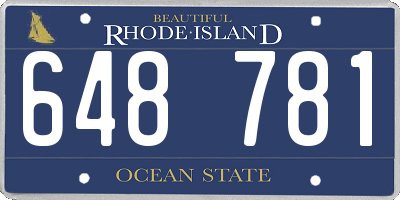 RI license plate 648781