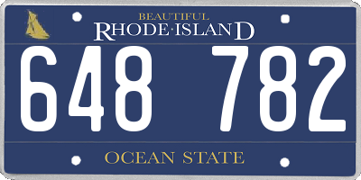 RI license plate 648782