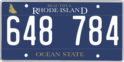 RI license plate 648784