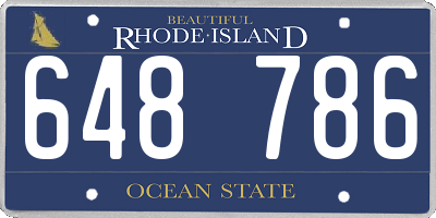 RI license plate 648786