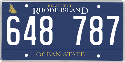 RI license plate 648787