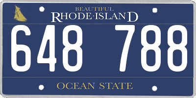 RI license plate 648788