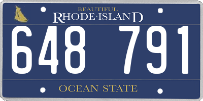 RI license plate 648791