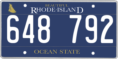 RI license plate 648792