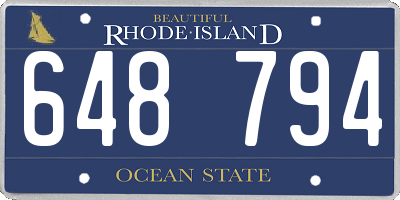 RI license plate 648794