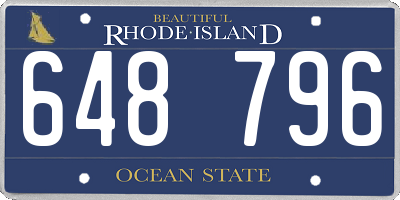 RI license plate 648796