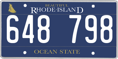 RI license plate 648798