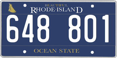 RI license plate 648801