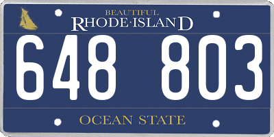RI license plate 648803