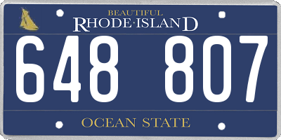 RI license plate 648807