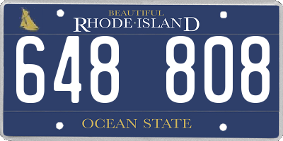 RI license plate 648808