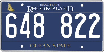 RI license plate 648822
