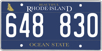RI license plate 648830