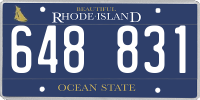 RI license plate 648831
