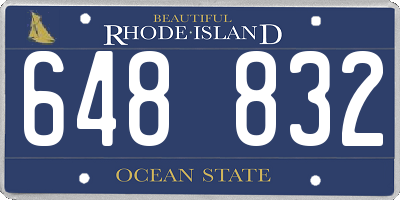RI license plate 648832