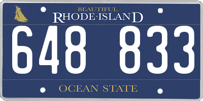 RI license plate 648833
