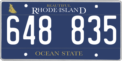 RI license plate 648835