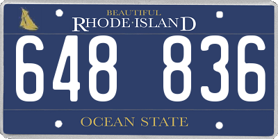 RI license plate 648836