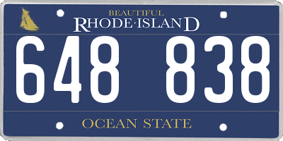 RI license plate 648838
