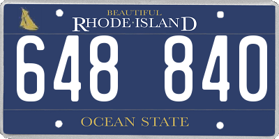 RI license plate 648840