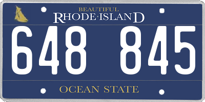 RI license plate 648845