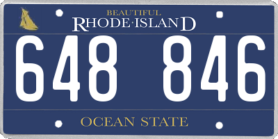 RI license plate 648846