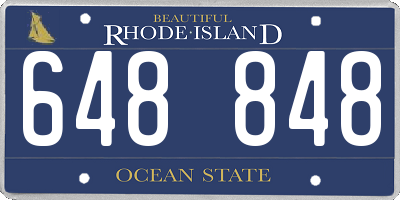 RI license plate 648848