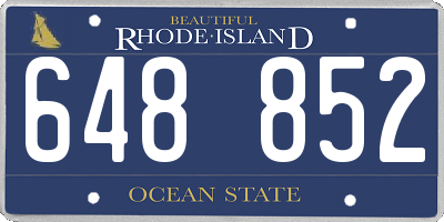 RI license plate 648852
