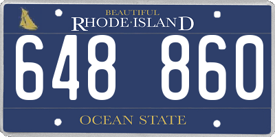 RI license plate 648860