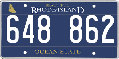 RI license plate 648862