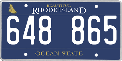 RI license plate 648865