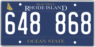 RI license plate 648868