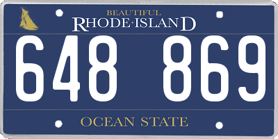 RI license plate 648869