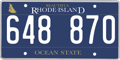 RI license plate 648870