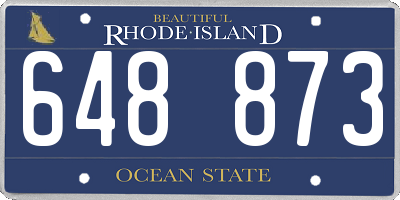 RI license plate 648873