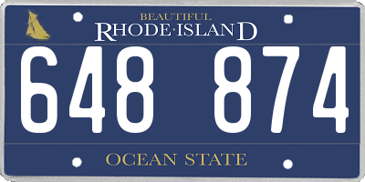 RI license plate 648874