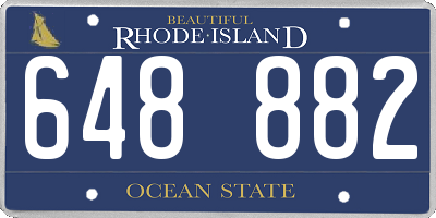 RI license plate 648882