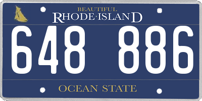 RI license plate 648886